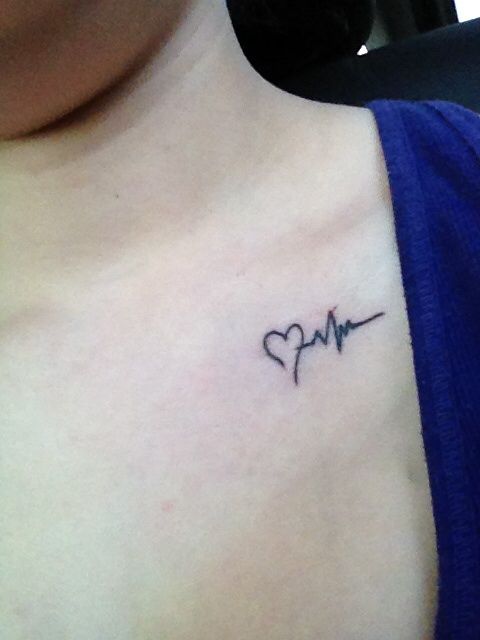 Heart with heartbeat tattoo