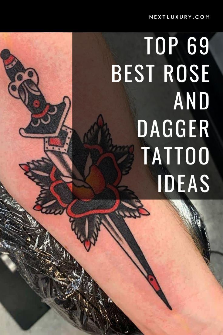 Top 69 Best Rose and Dagger Tattoo Ideas - [2020 Inspiration Guide]