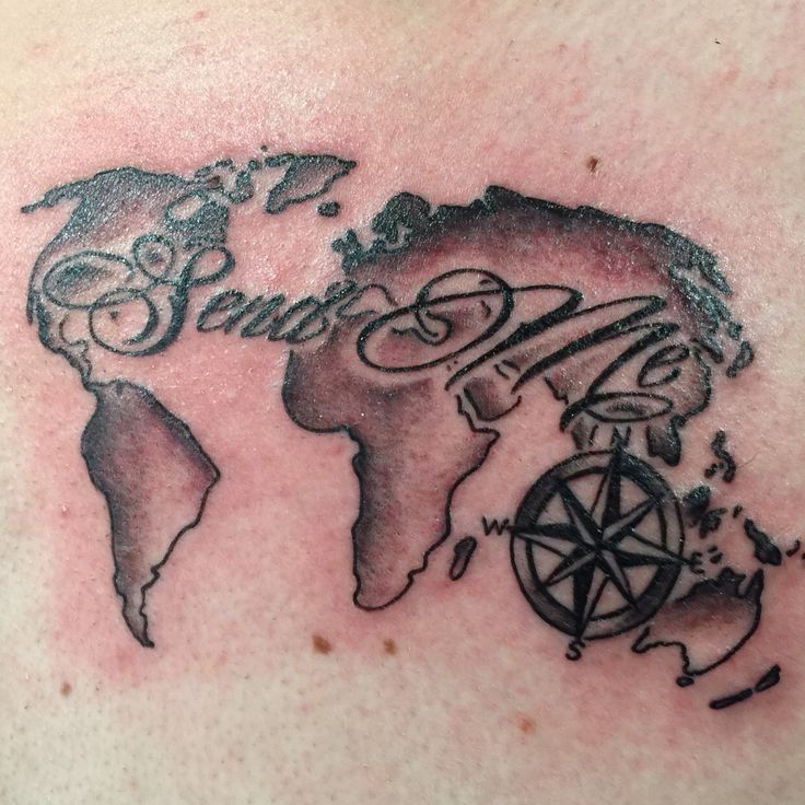 Tattoo based on Isaiah 6:8. Send Me world map.