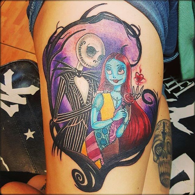 Nightmare Before Christmas Jack and Sally tattoo