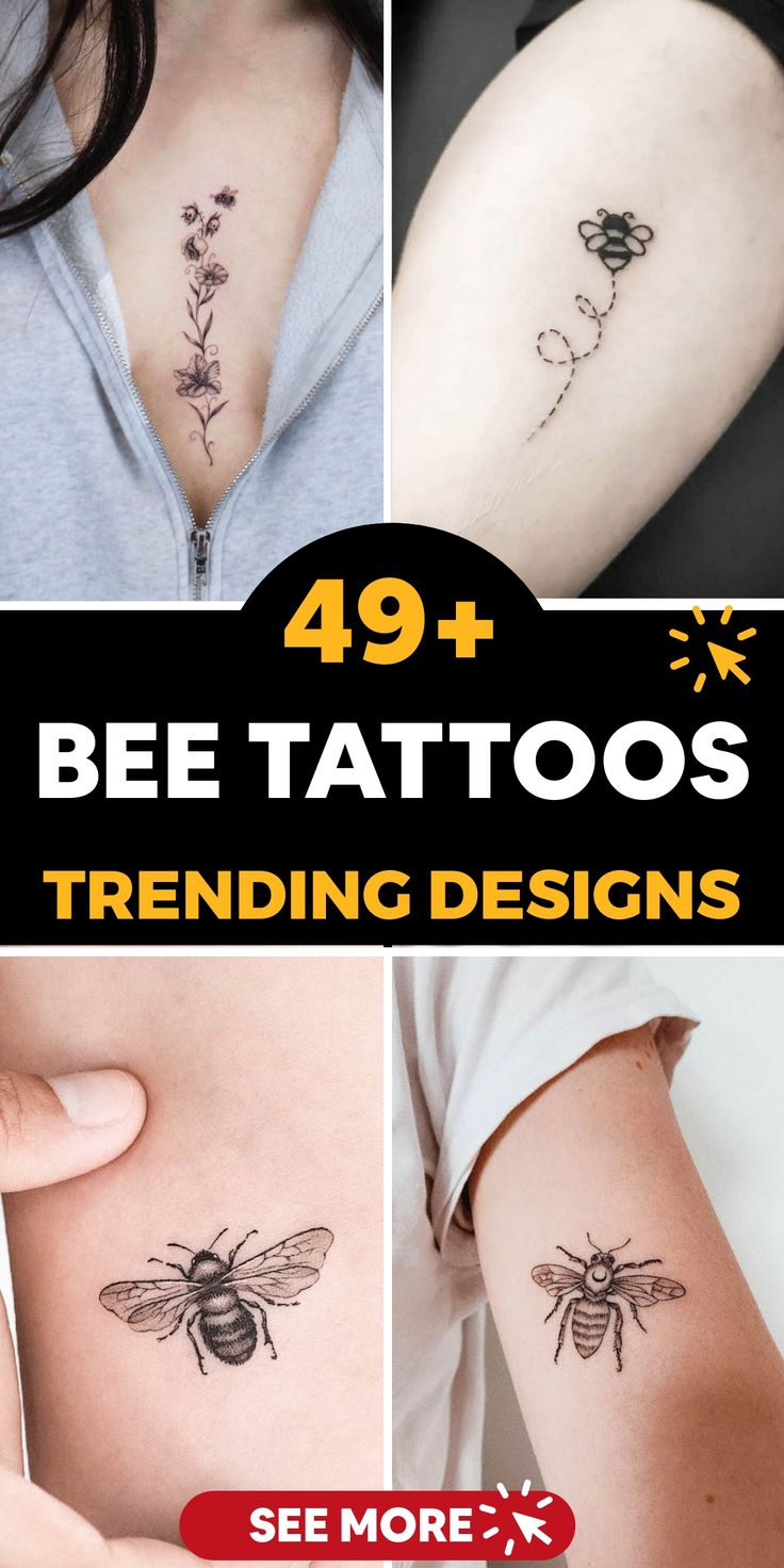 49 Unique Bee Tattoos with Meaning