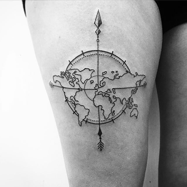 Pin by Kenna on Tattoos/random | Globe tattoos, Cool tattoos, Tattoos