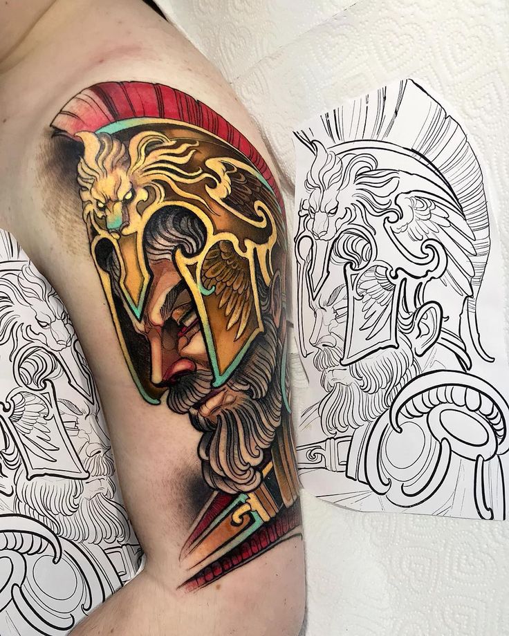 THIS IS SP....Ares, i mean Ares greek god of war for ps5. . Started this  sleeve on Dylan 🤾🏽♂️🤼♀️🤺 . . . . Done at @legendarytattoostudio  #inkedmag #dublintattoo #tattoodo #neotradeu #Tattooist #TAOT #