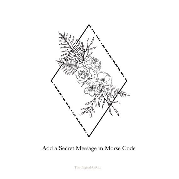 Morse Code Birth Flower Tattoo | Upto SIX Flowers| Two Names or Words Only - Etsy