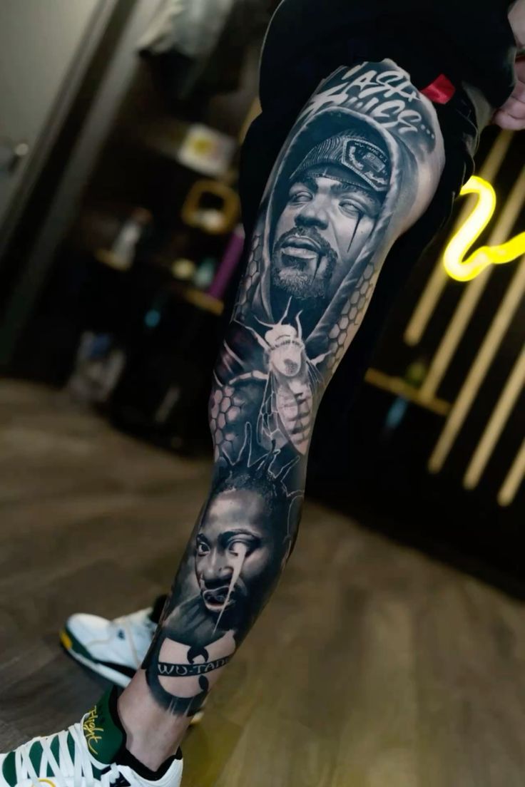 Pin by Junior Marquez on Tattoo ideas | Sleeve tattoos, Tattoos for guys,  Leg sleeve tattoo