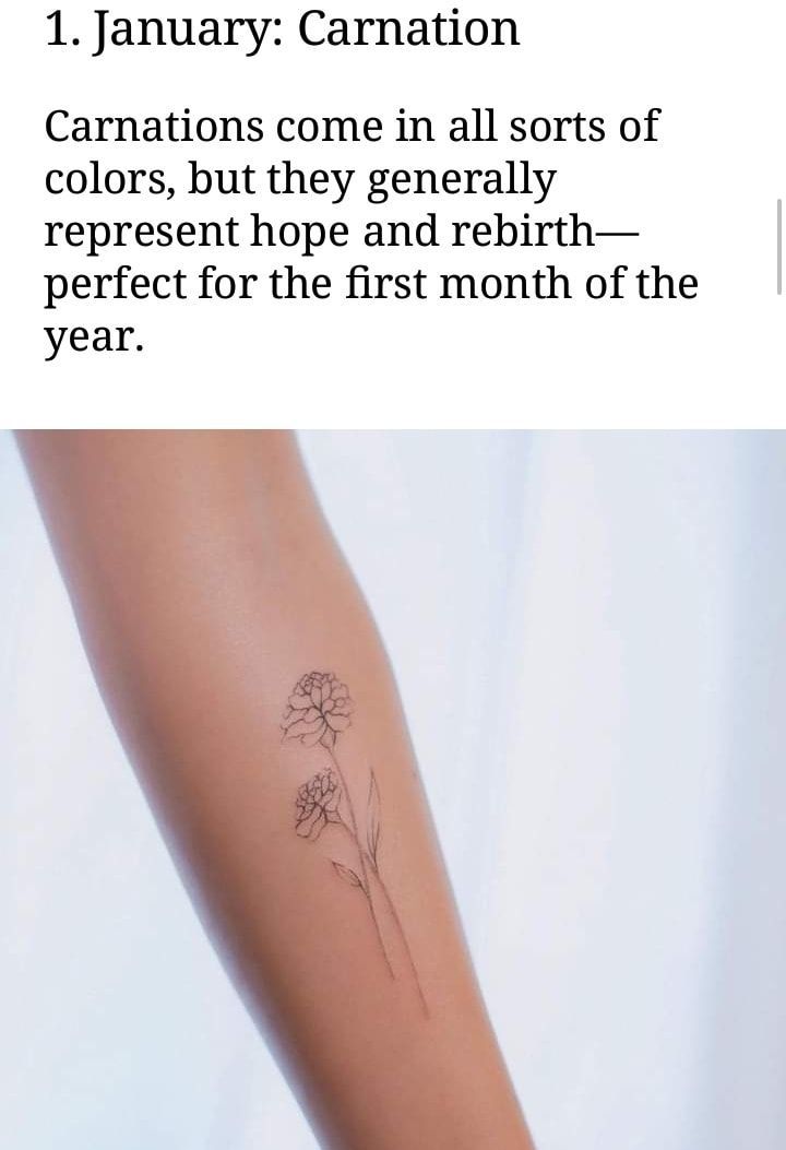 12 birth month flower tattoo design and meaning ideas for your first ink.