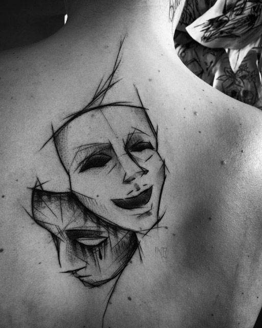 Theatre Mask Tattoo Designs – Best Tattoo Ideas Gallery
