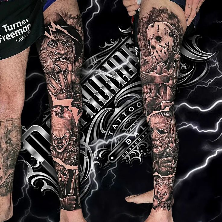HORROR FULL LEG SLEEVE AND COVER UP Our tattoo artist. For your  masterpiece. Best bali tattoo experience in Kuta! Australian owned and  operated! INBOX US FOR QOUTE & BOOKINGS www.tattoobali.com  Facebook/Instagram: @downundertattoobali