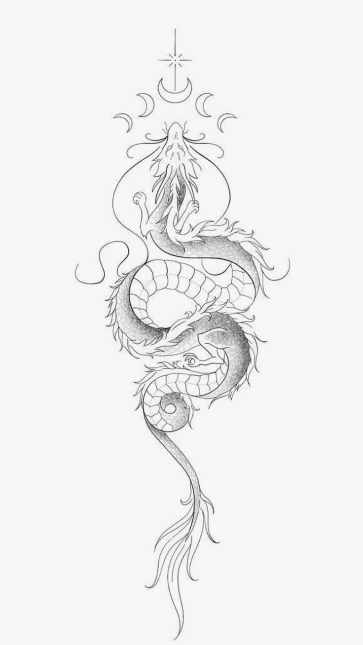 Fineline Dragontattoo