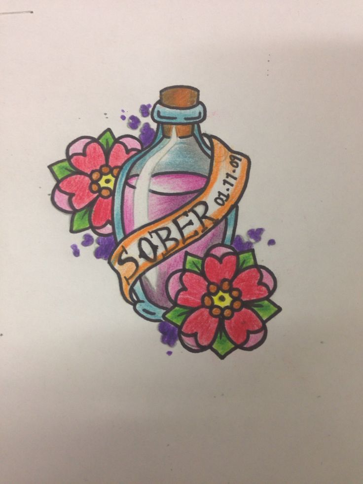 Alcoholic tattoo design #bottle #scroll #cherry-blossom done by Kayleigh at  mandala tattoo studio
