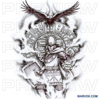 Prehispanic Emperor Tattoo - Aztec Tattoo Ideas