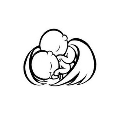 Twin Angels Babies Tattoo Design