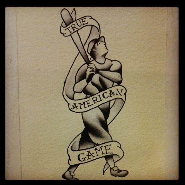 Cool vintage baseball tattoo idea