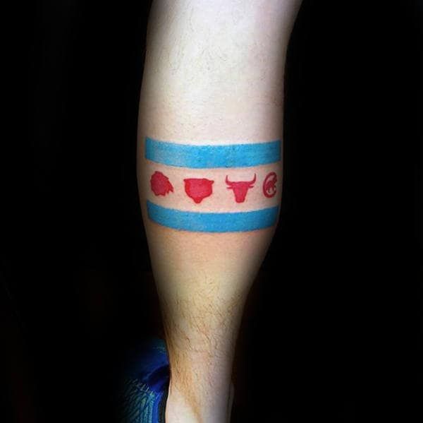 50 Crazy Chicago Flag Tattoo Designs for Men