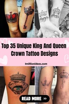 Top 35 Unique King And Queen Crown Tattoo Designs