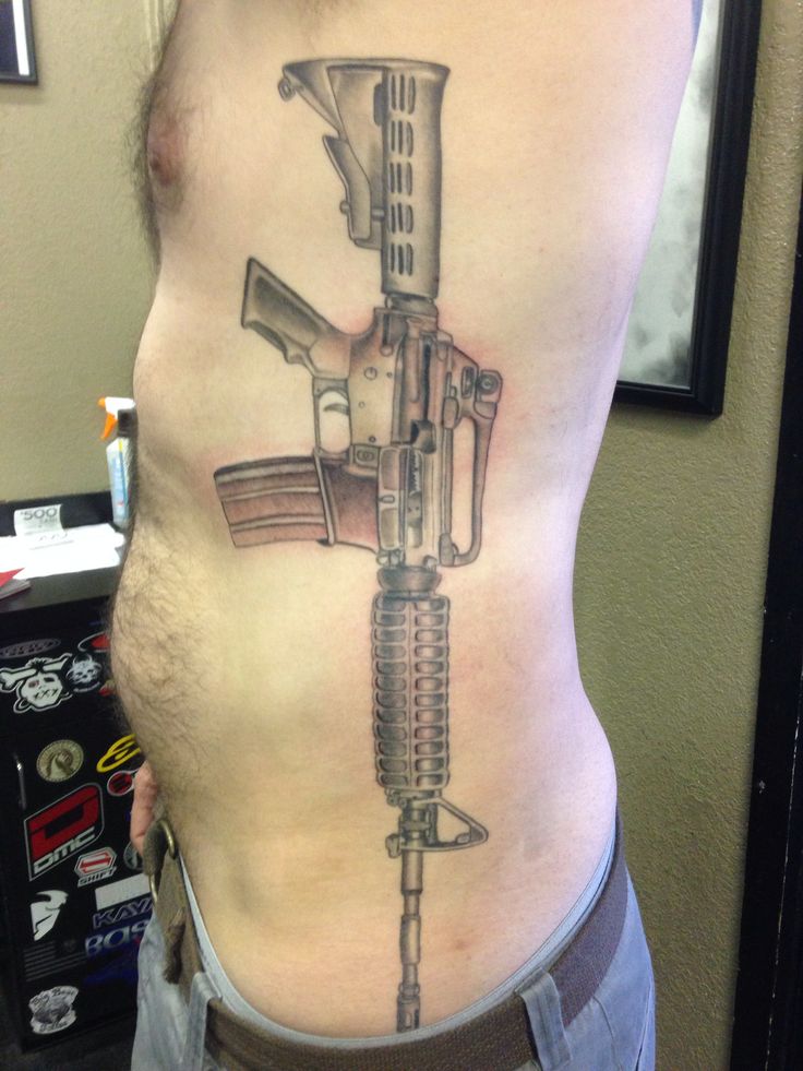 Ar15 tattoo done by edd at big bear tattoo