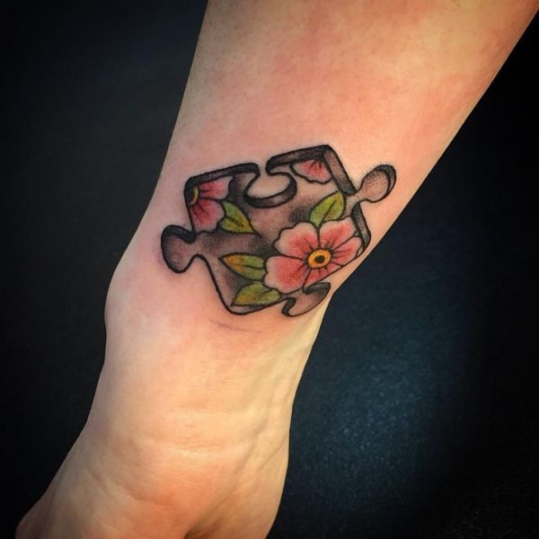 Via Ink4Autism Nov 16, 2013 - Sent in by Karen "Just wanted to share my new  wrist tattoo I had done this morning... Everything in it has meaning. Both  my son and