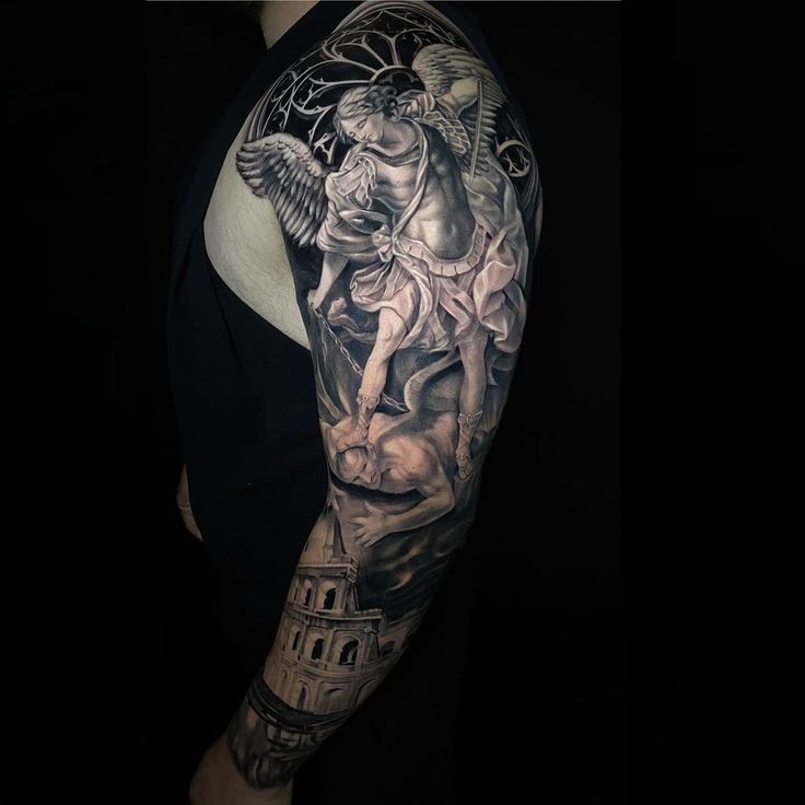 Roman Colosseum sleeve tattoo