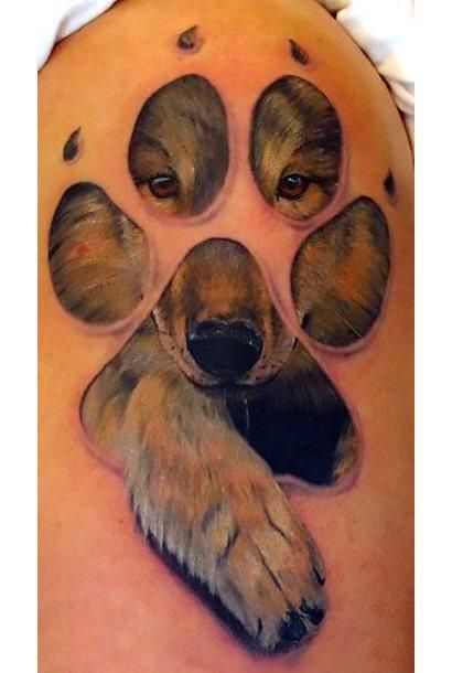 Puppy Wolf Animal Print Tattoo Idea