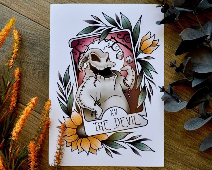 Oogie Boogie Tarot Tattoo