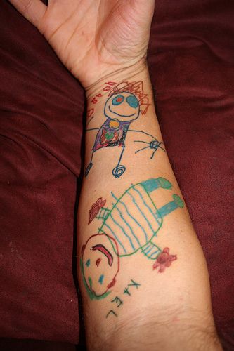 Kids' Drawings as Tattoos