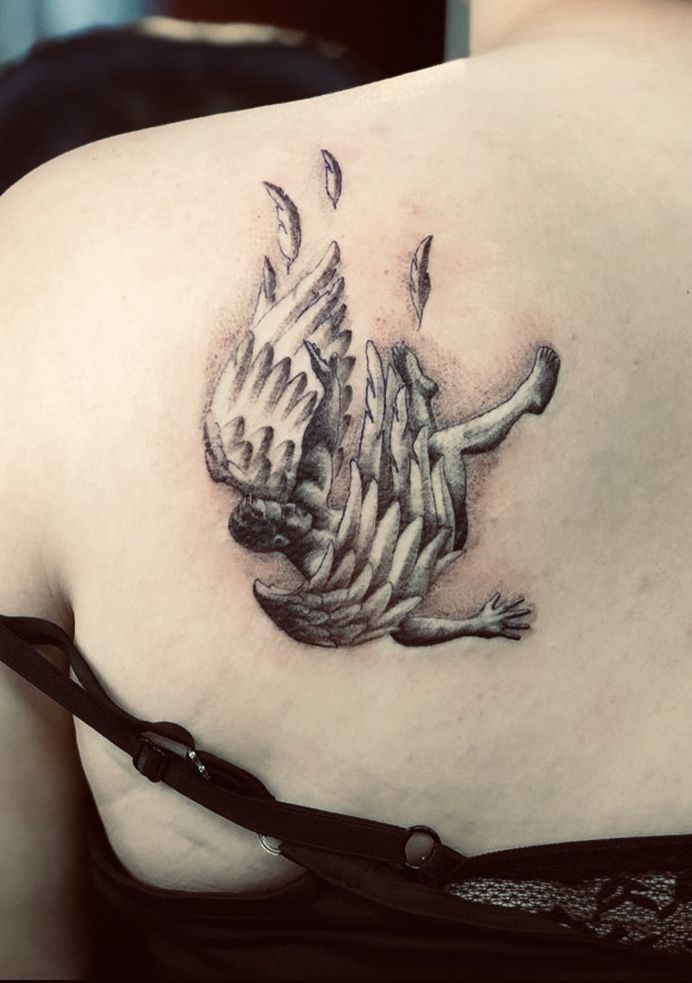 Fallen angel tattoo