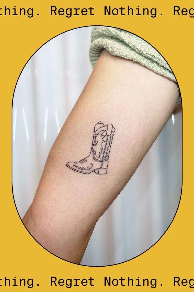 Small Cowboy Boots Tattoo