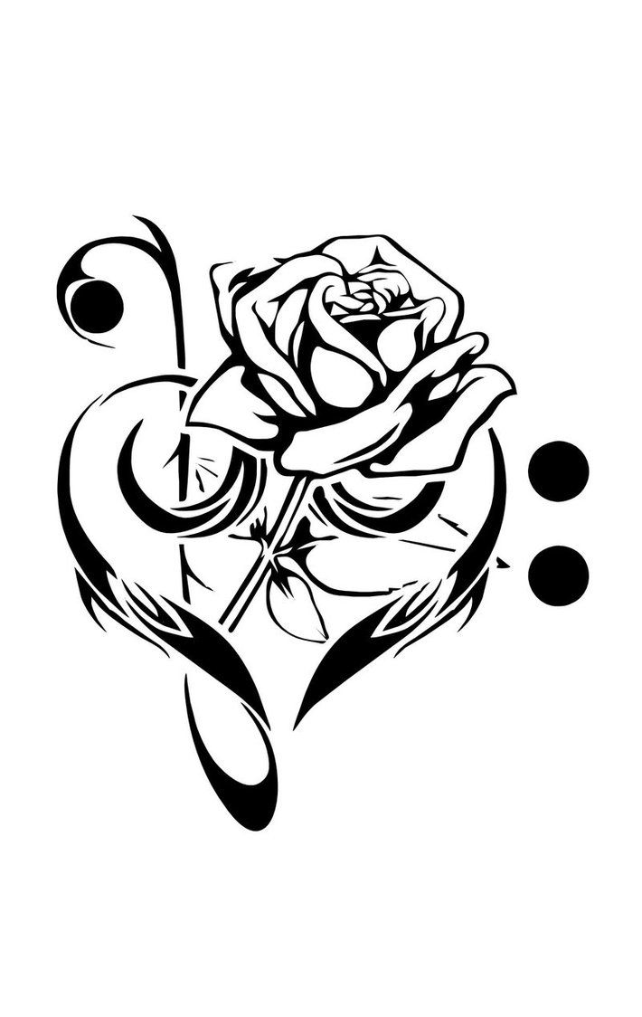 Love And Music Tattoos › Music, Rose and Love Tattoos (My next tattoo idea,  except with a magnolia instead of a rose)