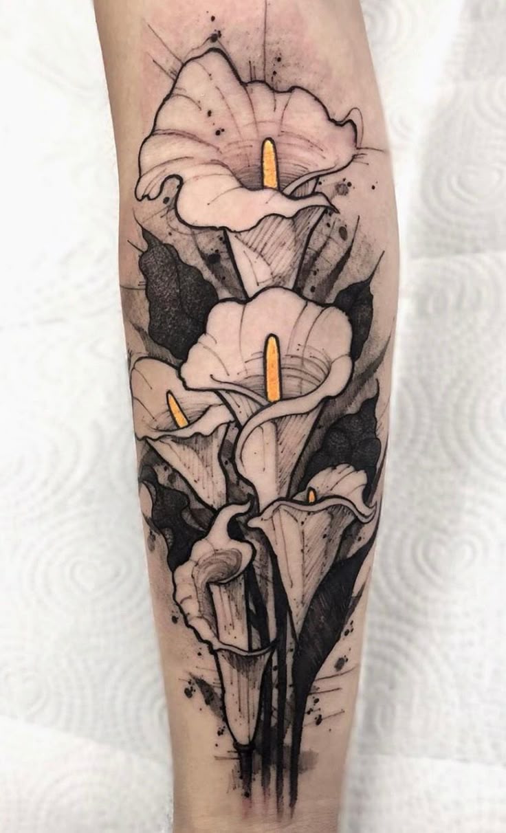 Pin by April Mac on 2025 in 2025 | Calla lily tattoos, Lily tattoo design,  Tattoo