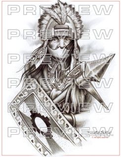Pre-Hispanic Warrior Tattoo - Aztec Tattoo Ideas