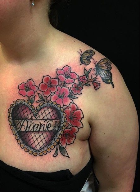 30 Beautifully Touching Tattoos Of Hearts With Names | Spiritustattoo.com