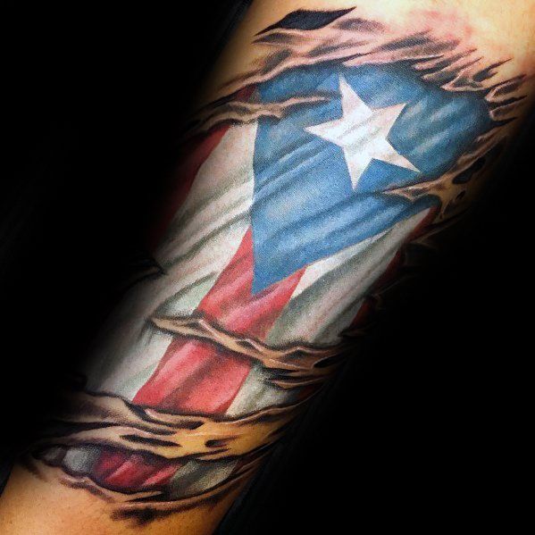 50 Cool Puerto Rican Flag Tattoo Ideas for Men | Flag tattoo, Tattoos for  guys, Star tattoos