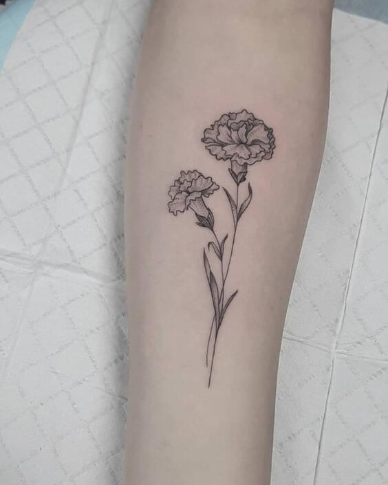 25+ Carnation January Birth Flower Tattoo Ideas