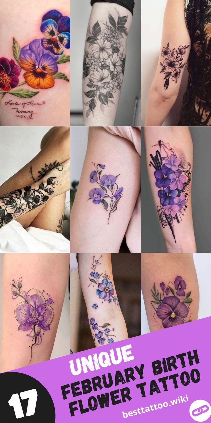 Embrace Floral Elegance: Discover February Birth Flower Tattoo Ideas -  Violets & Primroses Bloom