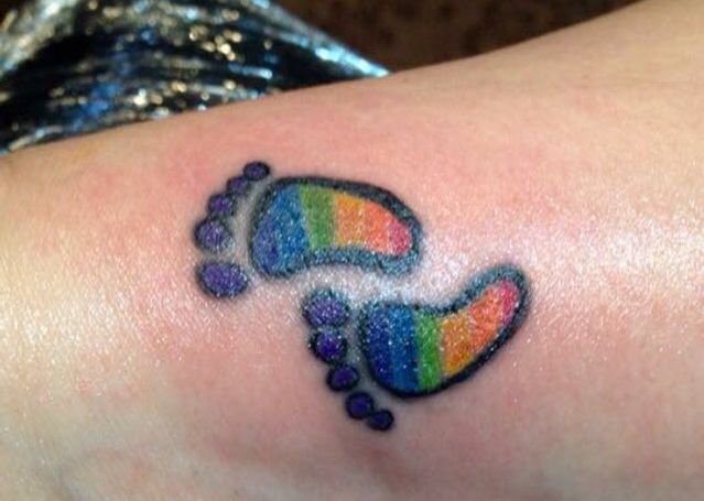 Rainbow baby foot prints