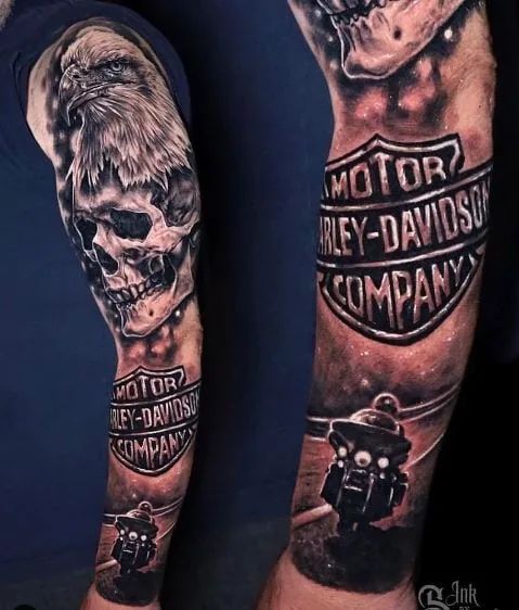 125+ Harley Davidson Tattoo Ideas That Will Get Your Motor Running