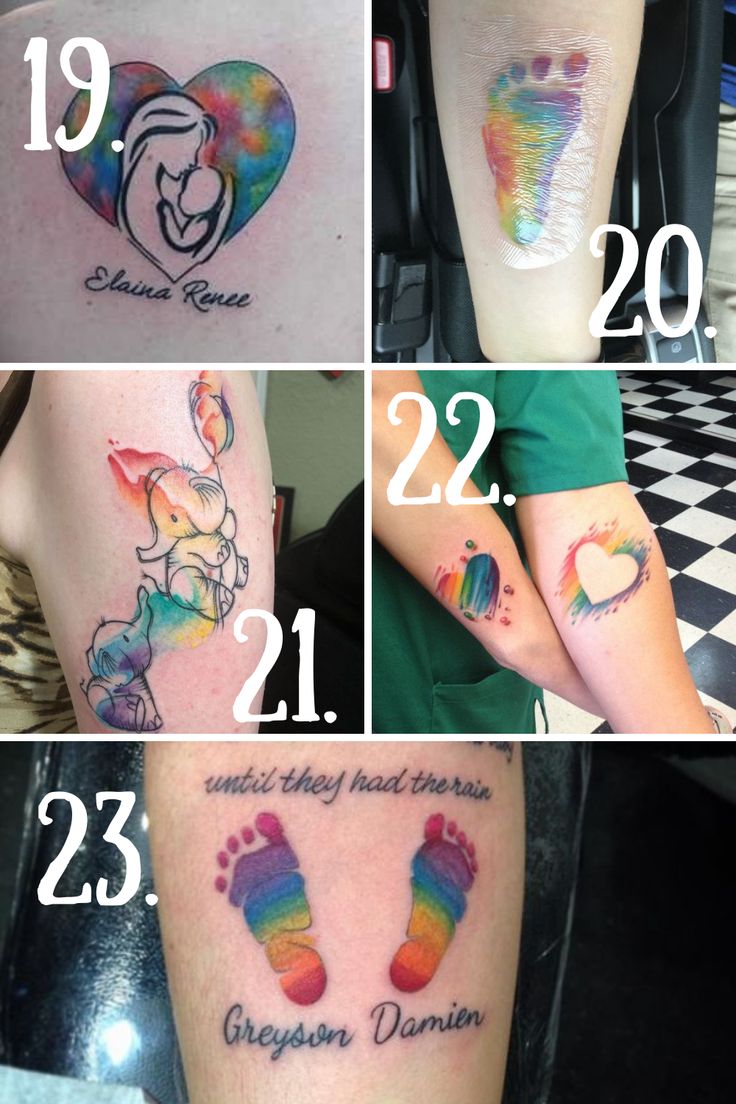 53 Sweetest Rainbow Baby Tattoo Ideas