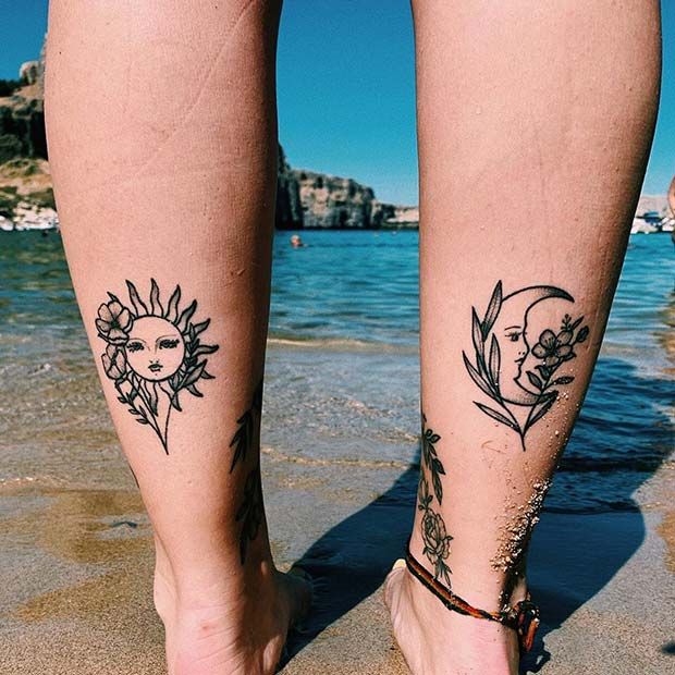 63 Most Beautiful Sun and Moon Tattoo Ideas