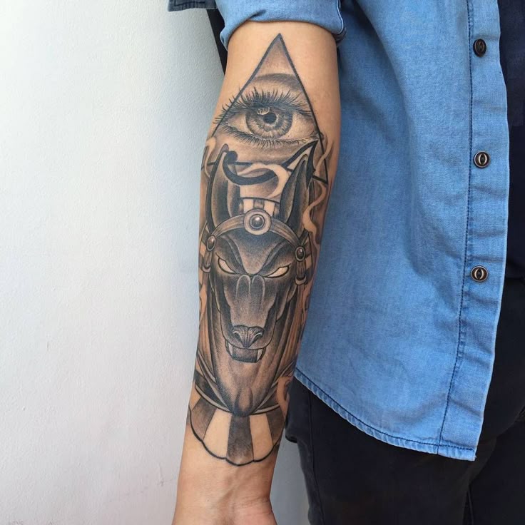 60 Incredible Anubis Tattoo Designs – An Egyptian Symbol of Protection  Check more at http://tattoo-journal.com/best-anubis-tattoo/