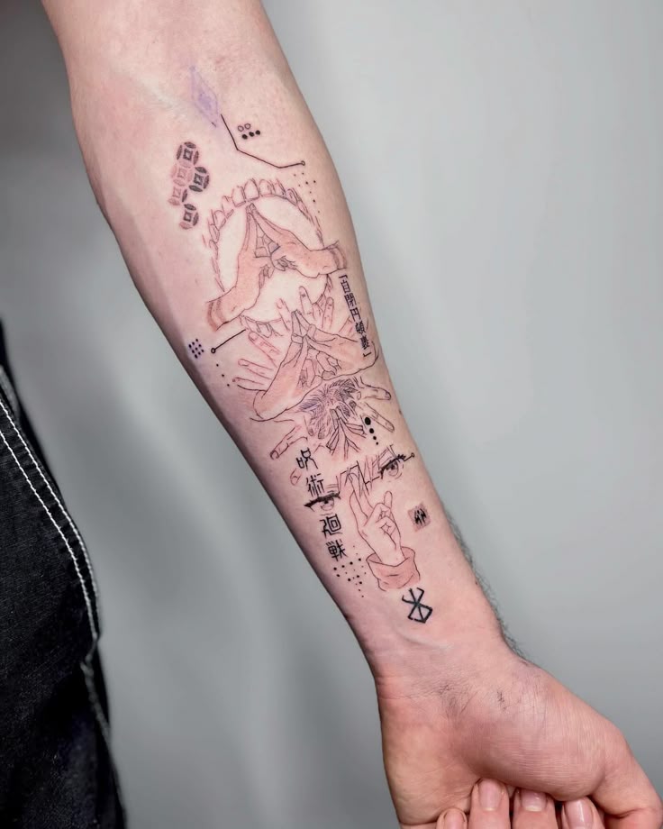 Jujutsu Kaisen Animetry with @curtis__mil 🔥 • • • • • • #tattooideas  #tattoodesigns #arttattoo #jjktattoo #tattoogirl #tattoo #manga  #tattoopopculture #popculture #weeb #popculturetattoos #finelinetattoo # tattoo #tattoos #animetry #fineline ...