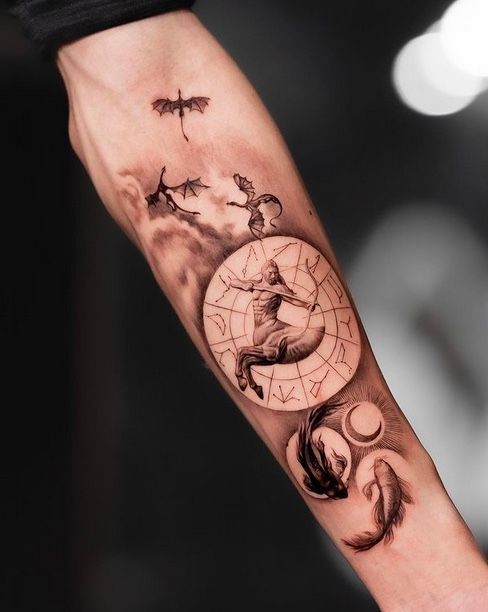 Realistic Sagittarius Tattoo by @jks.tatts | Forearm tattoo for men