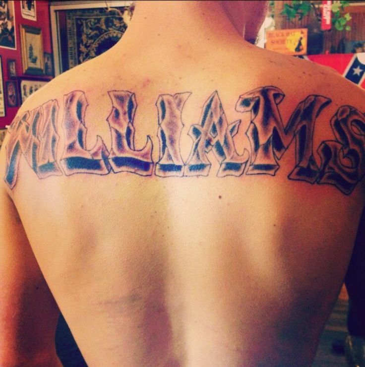 Last name on my back. #williams #last #name