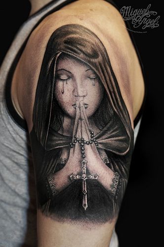 Gothic Prayer, Anne Stokes® design tattoo