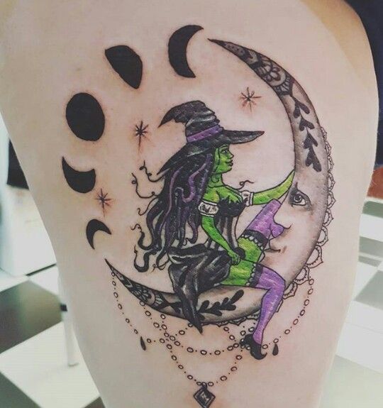 Image result for witchcraft tattoos back of the legs