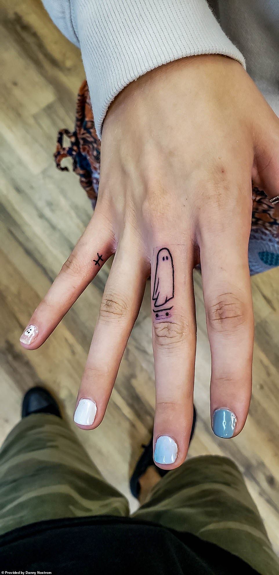Finger Ghost Tattoo