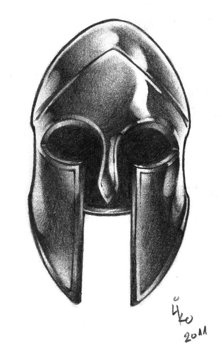 Spartan Helmet Tattoo Design