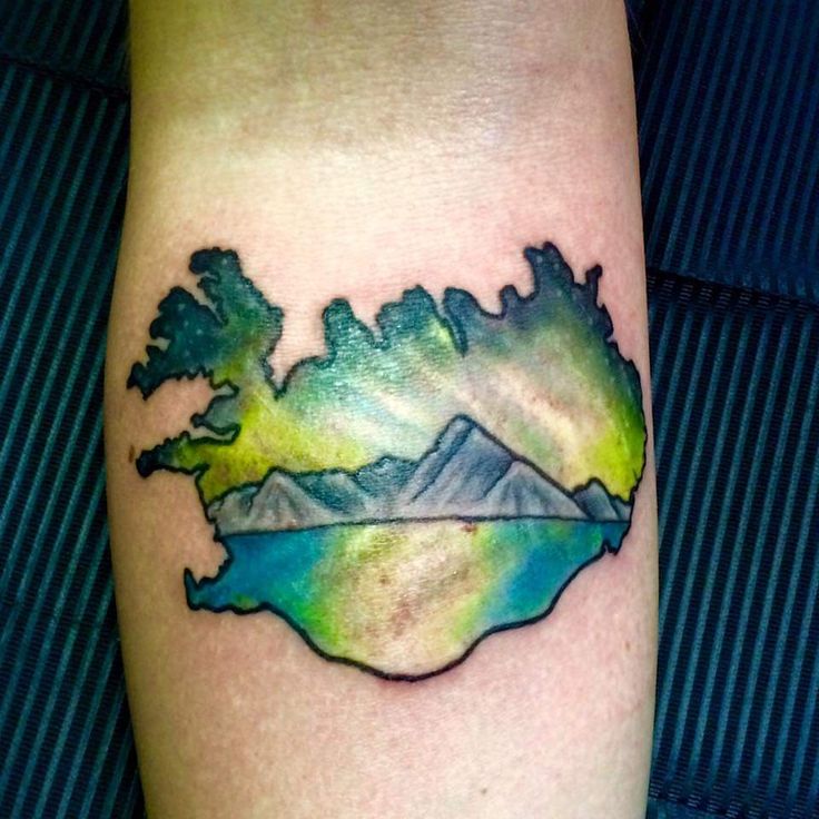 Northern lights Iceland tattoo