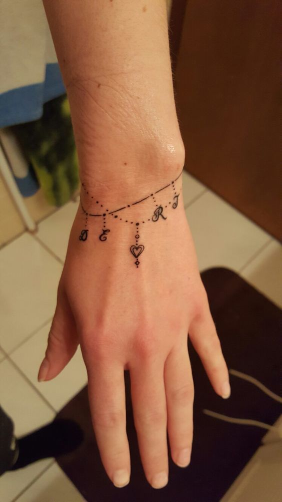 charm bracelet tattoo designs
