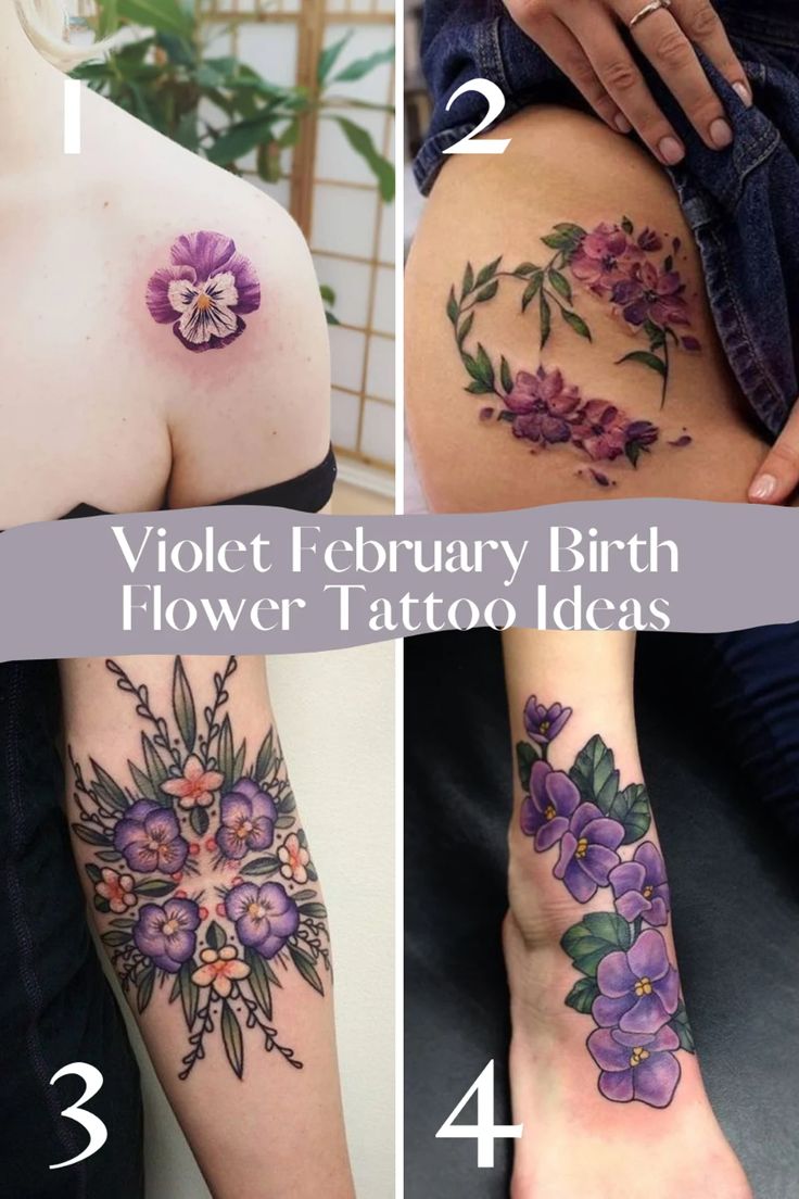 Vibrant February Birth Flower Tattoo {Violet}