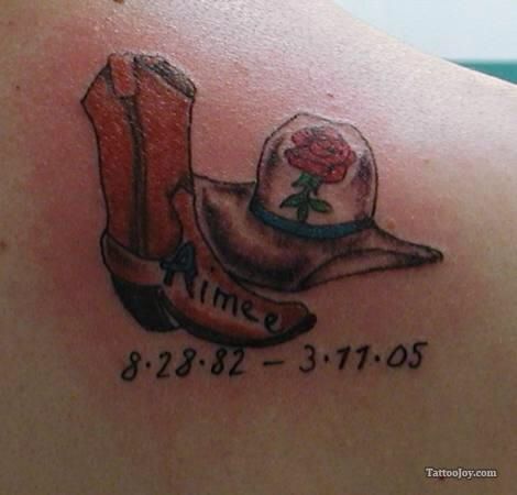 Boots and hat tattoo